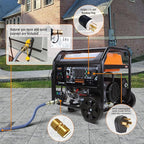 GENMAX 15000W Tri-Fuel Portable Generator - 2025 Model with ATS, CO Sensor, Digital Display & 50A Output Perfect for Home Backup, Construction Sites & Emergency Power (GM15000ET)