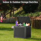 NUNU LAB 32 Gallon Resin Deck Box 2 Pack Outdoor Indoor Waterproof Storage Box for Patio Cushions, Garden Tools, Pool Accessories,Backyard Storage Bin,Black