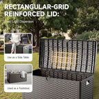 80 Gallon Resin Storage Box, All-Weather, Lockable Multi-Purpose Deck Box for Outdoor Cushions, Patio Items, and Garden Equipment, Pure Brown