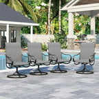 Sophia & William Patio Chairs Set of 4, Swivel Outdoor Chairs Textilene Patio Dining Chairs Heavy Duty with Metal Frame Support 300lbs for Lawn Yard Garden All Weather Grey