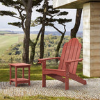 LUE BONA HDPS Adirondack Chairs Set of 6, Fire Pit Outdoor Chair Weather Resistant with Cup Holder, Modern Plastic Chair Plastic for Patio, Deck, Proch, 350LBS, Red