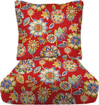 RSH DECOR Deep Seating Cushion with Pillow Back | 25” x 25.5” Seat | Water and Fade-Resistant Spun Fabric | Outdoor Chair Cushion Set for Patio Furniture | Daelyn Cherry