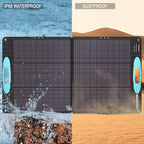 100W Portable Solar Panel for Power Station,ETFE Portable Foldable Solar Charger NextGen 25% High Conversion IP68 Waterproof Solar Panel for Camping Outdoor RV Blackout