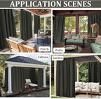 Gazebo Universal Replacement Privacy Curtain,12'×16' Gazebo Outdoor Waterproof Curtains, 4-Panels Sidewall Curtains with Double Zipper for Patio Canopy, Garden and Backyard (Curtain Only)
