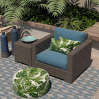 LVTXIII Set of 2 Patio Lumbar Pillows, 12”x20” Fade Resistant Outdoor Lumbar Pillow with Inners, Fluffy Decorative Garden Lumbar Cushions for Home Patio Coach Sofa Use, Palm Green