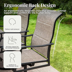 Patio Dining Set, 7 Person Outdoor Table and Chairs, 6 x Textilene Swivel Dining Chairs and 60" Rectangle Black Table, for Cozy Garden Settings, Grayish Brown