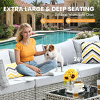 Outdoor Sectional Patio Furniture Set with Swivel Rocking Chairs,10 Pieces Wicker Conversation Sets L Shaped Couch Out Door Sofa Set Outside Furniture for Garden Deck Yard Porch,Grey