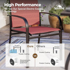 7 Piece Outdoor Dining Set, Rectangular Wood-Like Table with Umbrella Hole, Patio Dining Set for Outdoor Kitchen Lawn Garden, Backyard, Deck