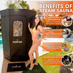 Portable Sauna Box for Home – Steamy Zen Pop Up Steam Sauna with 3L Steamer, Remote, Chair & Mat – Indoor Portable Sauna for Relaxation, Detox & Weight Loss