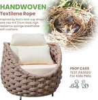 6 PCS Outdoor Accent Chair: Aluminum Woven Rope Patio Chair Modern - Cushioned Single Chair Assembled - All Weather Deck Furniture for 400lbs Porch Lanai Yard Balcony Garden Hotel, Terracotta