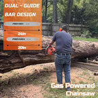 PROYAMA PCS68 Gas Powered Chainsaw, 68CC 2 - Cycle Powerful Chain Saw, 20 Inch 24 Inch Guide Bar, Outdoor Cordless Chainsaw, Gasoline Wood Cutting Machine for Cutting Forest Wood Garden Trimming Tools