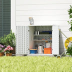 Heavy Duty Small Storage Cabinet Outdoor Weatherproof, 14 Cuft Garage Storage Cabinet with 2 Adjustable Shelves, Lockable Kitchen Pantry Closer Organizer, 31Wx23Lx34H, Polar White