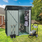5X3 FT Outdoor Storage Shed, Waterproof Metal Garden Sheds with Lockable Door, Steel Tool Storage Buildings Shed & Outdoor Storage House for Garden, Backyard, Patio, Lawn, Trash Cans(Black)