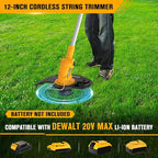 2-in-1 Cordless Leaf Blower and String Trimmer Combo Compatible with Dewalt 20V Battery, 500CFM/150MPH Electric Leaf Blower, 12-Inch Cordless Weed Wacker/Weed Eater/Grass Trimmer (Bare Tool)