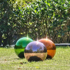 Stainless Steel Gazing Globe Mirror Ball, Decorative Gazing Balls for Garden, Reflective Smooth Garden Ball Sphere for Outdoor Yard Decoration (Purple, Dia: 12 inch)