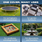 Yankee Diamond Series Pool Covers for Above Ground Pools | All-Weather, Windproof, Light 12ft Round Pool Cover w/ 4 Screw-In Pegs, 4 Ropes | 3 Mounting Methods, Strong Fastenings for Triple Protection