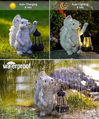 Nacome Solar Squirrel Statues for Garden Decor: Outdoor Sculptures for Clearance Outside Lawn Ornaments Porch Patio Balcony Yard – Gifts for Mom Grandma