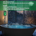 3500W 240V Immersion Water Heater for Hot Tub & Inflatable Pool – Portable Fully Submersible Electric Heater with Thermostat & GFCI for Bathtub, Sap, Above Ground Pool & Baptismal Pool