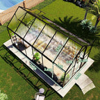 Amerlife 6x12x6.3 FT Ft Polycarbonate Greenhouse for Outdoors, Walk-in Design with Aluminum Frame, 2 Windows and Swing Door, Heavy-Duty Greenhouse Construction for Garden, Black