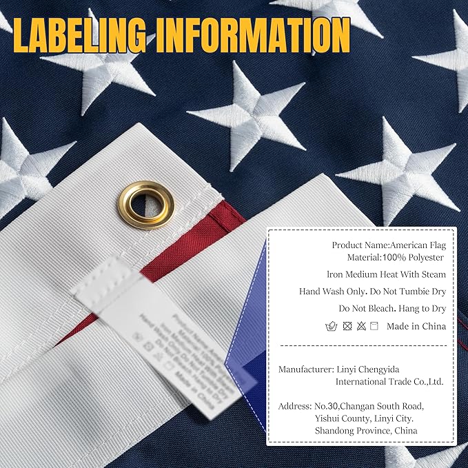 American Flag 8x12ft Ultra Durable for Outside, TearProof Spun Polyester, Embroidered Stars, Brass Grommets, Perfect for Outdoor US Flag, Show Your Patriotism with Long-Lasting Quality