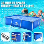3.6 Foot x 13.8 Inch Kids Small Deep Pool for Adults Swimming Pool Above Ground, Rectangle Eco-Friendly Odorless Backyard Pool for Dog, Easy to Clean & Durable Frame for Toddlers