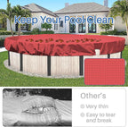 ECOOPTS 9 ft Round Pool Cover for Above Ground Pools, Swimming Pool Cover Protector Winter Safety Cover (Red)