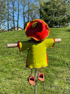 Ceramic Garden Decor - Scarecrow Lawn stake - Outdoor statue - Perfect, unique gifts for gardeners woman, men, yard gifts - Handmade, Frostproof