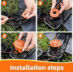Trimmer Spool Line for Worx 14 Pack WA0010 Edger Spools Replacement for Worx Weed Eater String Suitable for Worx String Trimmers(12 Grass Trimmer Line, 2 Trimmer Cap)