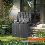 30 GallonOutdoor Storage Box,Resin Deck Boxes Waterproof, IndoorOutdoor Bin for Package Delivery, Patio Cushions, Gardening Tools, Lockable, UV Resistant
