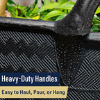 Large Bucket with Handles - 30L/8-Gal Natural Rubber Bucket - Multi Use Yard Waste Bin, Harvesting Basket for Gardening, or Utility Tub for Soaking and Washing Laundry by Kings County Tools (Black)