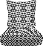 RSH DECOR Deep Seating Cushion with Pillow Back | 24” x 23” Seat | Water and Fade-Resistant Spun Fabric | Outdoor Chair Cushion Set for Patio Furniture | Black White Aztec