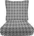 RSH DECOR Deep Seating Cushion with Pillow Back | 24” x 26” Seat | Water and Fade-Resistant Spun Fabric | Outdoor Chair Cushion Set for Patio Furniture | Black White Aztec
