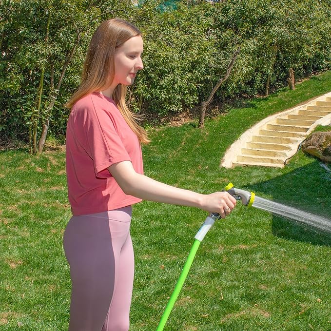Fevone Garden Hose 25 ft., Lightweight Hybrid Water Hose, Flexible and Durable, Leak-Free Connections