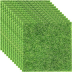 Elcoho 12 Pieces Fake Grass for Crafts Fairy Garden 6 x 6 Inches Artificial Garden Grass for Miniature Ornament Dollhouse DIY Decoration