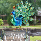 Metal Peacock Decor Garden Statue Yard Art Outdoor Sculpture for Lawn Patio Backyard Decoration,Housewarming Birthday Gifts for Women