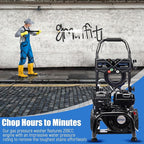 3500 PSI Gas Pressure Washer, 2.3 GPM Heavy-Duty High-Power Cleaner with 209CC 7HP Engine, 25Ft Hose, Axial Aluminum Pump, Soap Tank & 4 Quick-Connect Adjustable Nozzles (Black)