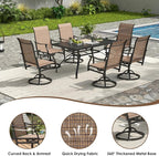 Soohow Outdoor Dining Chairs Set of 2, 360°Swivel Patio Dining Chair with Textilene Fabric, Outdoor Metal Armchair All Weather Resistant, Ergonomic Comfort, Perfect for Patio, Backyard, Balcony