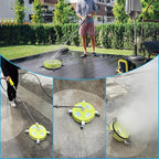 M MINGLE 14'' Pressure Washer Surface Cleaner, Stainless Steel Pressure Washer Attachments with 4 Wheels for Driveway and Concrete Cleaning, 1/4" Quick Connect, 2 Extension Wands, 4000 PSI
