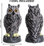 Galashield Owl Decoy to Scare Birds Away | Plastic Owls to Scare Birds Away | Owl Statue for Garden & Outdoors