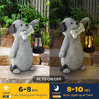 Solar Dog Garden Statue with Lantern Light – 9.2in Outdoor Dog Figurine for Yard Patio Garden Decor, Cute Memorial Gift for Women Mom