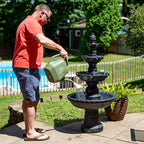 Sunnydaze Pineapple 52-Inch 4-Tier Outdoor Water Fountain - Tall Outdoor Fountain for Garden, Patio or Yard - Black