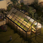 8x14 FT Greenhouse for Outdoors, Polycarbonate Greenhouse with Roof Vent, Enhanced Aluminum Large Walk-in Green House for Garden Backyard