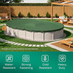Yankee Emerald Series Pool Covers for Above Ground Pools | Oval 15x30 ft Swimming Pool Cover w/Steel-Core Cable, Winch for Winterization | 9 mil Medium-Thickness for Off-Season, On-Season Protection