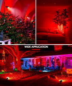 L LOHAS LED Red Spotlight Outdoor, Christmas Red Spot Lights for Yard, Auto On/Off 5W 120V Landscape Lighting for House, Holiday, Trees, Decoration, 450LM IP66 Waterproof, UL Listed, 2 Pack