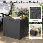 Outdoor Storage Deck Box Waterproof,Garden Tool,Backyard Cushion,Poolside Storage,Small Resin Delivery Boxes for Outside,Lockable Lid (32 Gallon, Black)