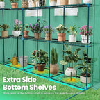 KING BIRD Premium Greenhouse for Outdoors, 84 x 56 x 77 Upgraded PE Cover & Steel Frame Walk in Hot House, w/ Zippered Screen Windows Mesh Door, 3 Tiers 20 Shelves for Outside Garden, Green