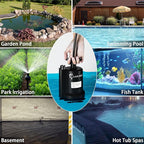 Lanchez Sump Pump, 1/2 HP 2450GPH Submersible Utility Water Pump, Thermoplastic Portable Electric Water Removal Transfer Pump with 10FT Cord for Swimming Pool Basement Garden Pond Tubs Draining