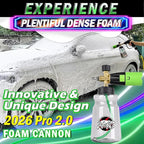 BEAR FORCE Innovative Pressure Washer Foam Cannon Pro+ (Thicker Foam, 3 Times of Life), 2026 Car Wash Snow Foam Blaster with One-Click Disassembly Technology + 1/4" Quick Plug, 34oz Bottle