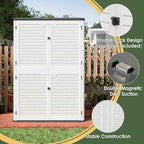 KAMABOKO Outdoor Storage Cabinet 55 Cu.Ft Outdoor Trash Can Storage Shed Waterproof Horizontal Storage Shed Outdoor Storage for Backyard, Patio, Poolside (White)
