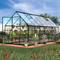 HOOYEAH 6 x 14 FT Greenhouses for Outdoors, Heavy Duty Polycarbonate Greenhouse, Lockable Greenhouse Kit with Upgraded Aluminum Frame and Adjustable Roof Vent, Winter Hot Green House for Outside